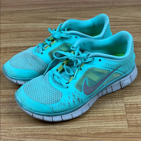 Nike Free Run 5.0 Teal Tiffany Blue Sneakers Shoes - Picture 4 of 6